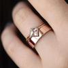 Sanjie Rose Gold Square Diamond Women's Fashion Ring Set
