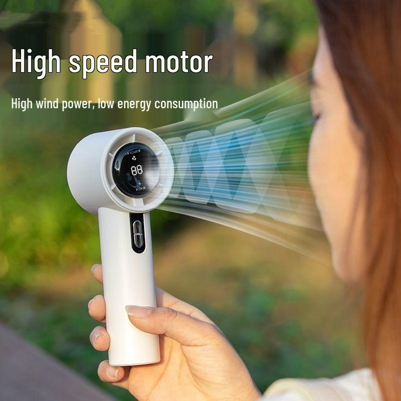 USB Charging 100-Speed Digital Display Mini Handheld Fan