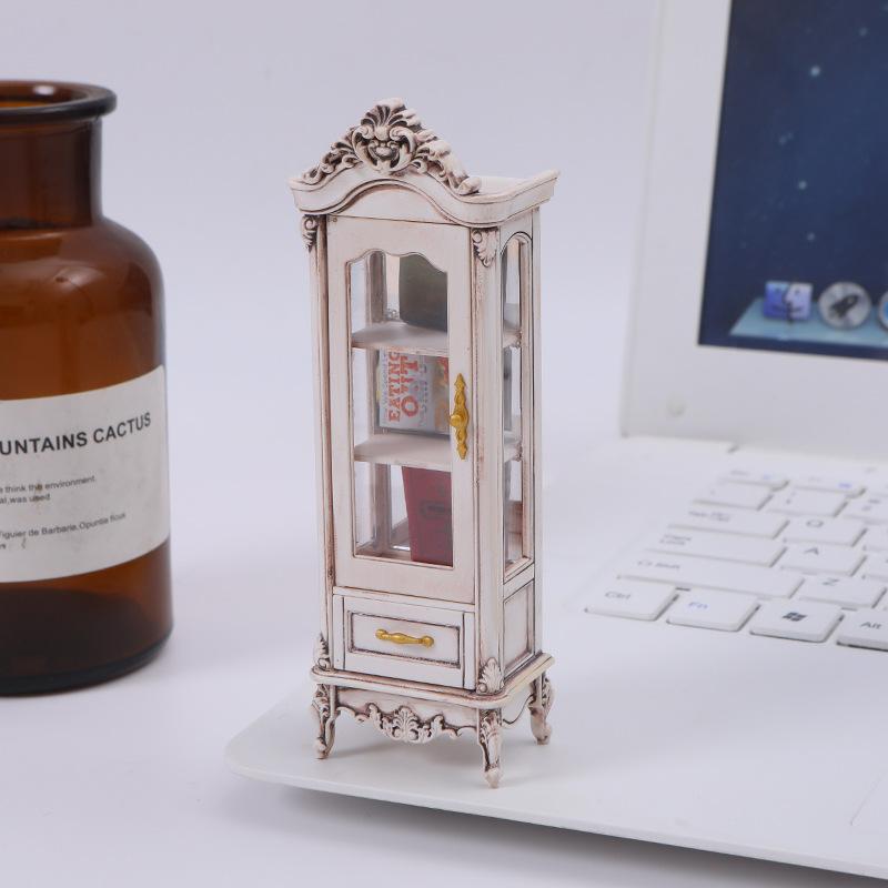 

1/12 Кукольный домик Винтажный Имитация Шкаф для хранения Витрина Модель Кукольный дом Гостиная Винный шкаф Мебель Декор Игрушка