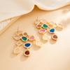 Bohemian Colored Acrylic Diamond Stud Earrings, Stylish Irregular Resin Pendant Earrings