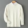 Men's Three-Ply Wool Jacquard Sweater - Warm, Versatile Round Neck for Autumn/Winter Business Casual Wear