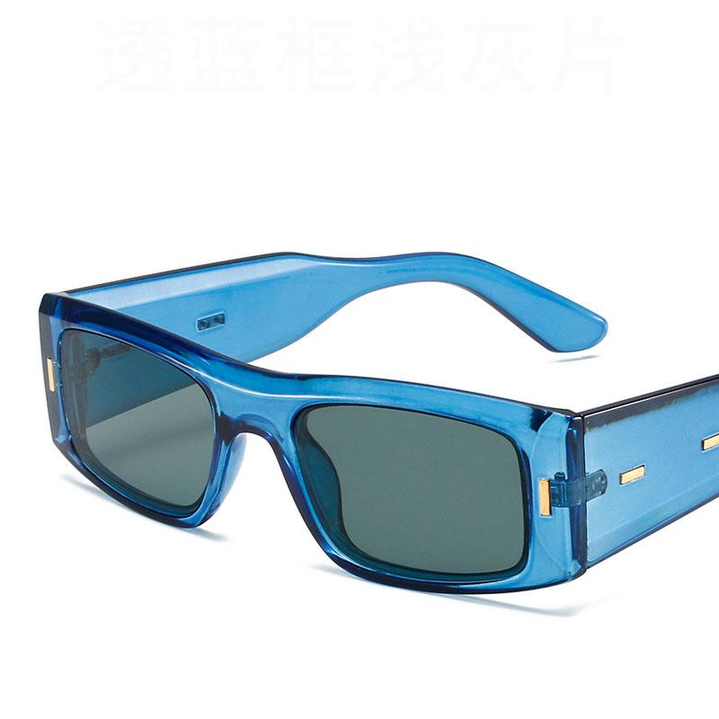 

Винтажные маленькие квадратные солнцезащитные очки для женщин и мужчин, модные солнцезащитные очки в стиле панк с широкими ножками, ретро-оправа с толстыми краями, роскошные мужские солнцезащитные очки, очки UV400 синий