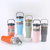 30oz Stainless Steel Tumbler with Handle, 304 Car Cup Holder Friendly, Double Wall Vacuum Insulated Hot Cold Travel Mug, Portable Iced Coffee Cup