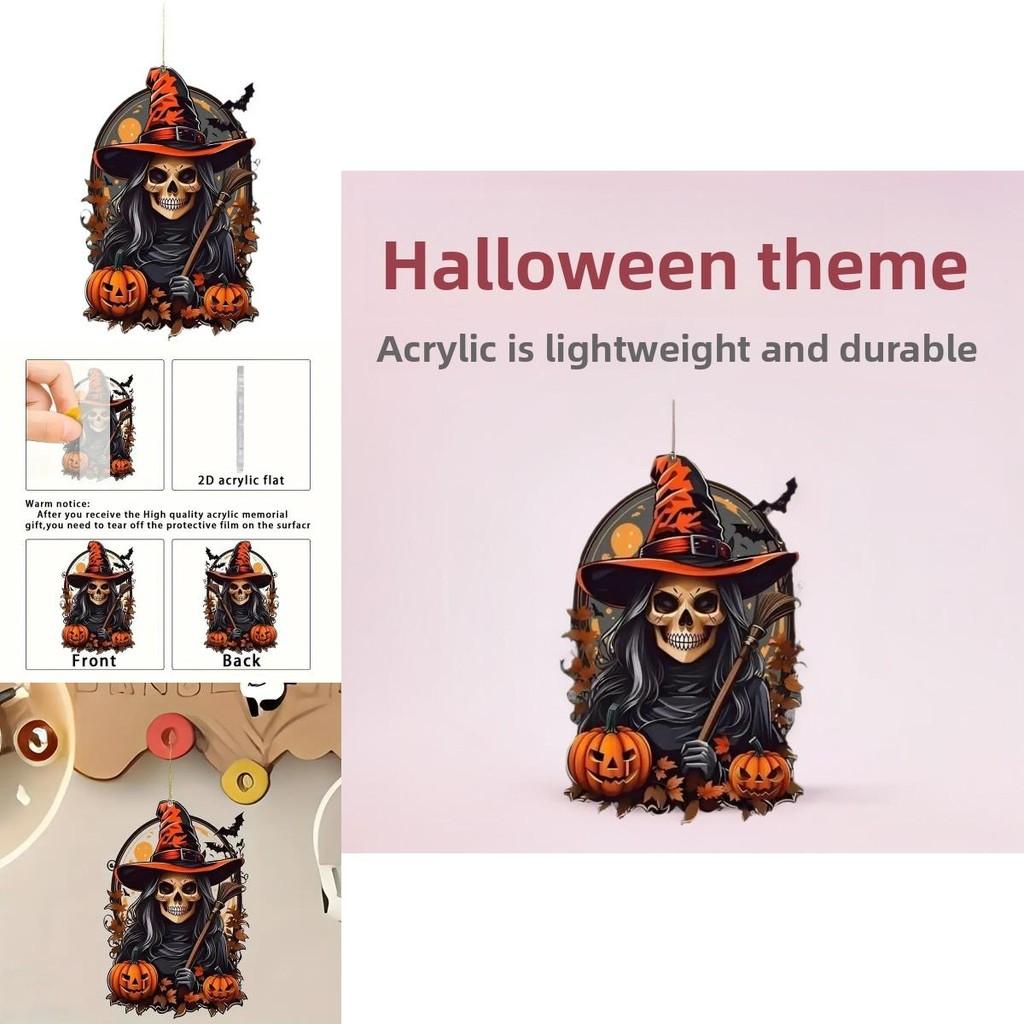 Car Decor Acrylic Pumpkin Pendant For Halloween Party Vehicle Ornament