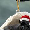 2Pcs Sleeping Dog Car Hanging Ornament, Acrylic 2D Flat Pendant, Cute Animal Rearview Mirror Charm, Christmas Gift Keychain