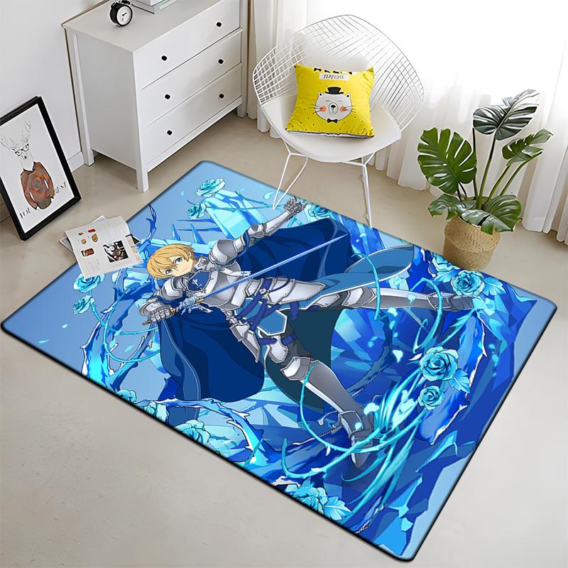 Hot Anime SAO Sword Art Online Modern House Living Room Floor Matte Bedroom Carpet Art Poster Mat Pattern Decorative Square Rug
