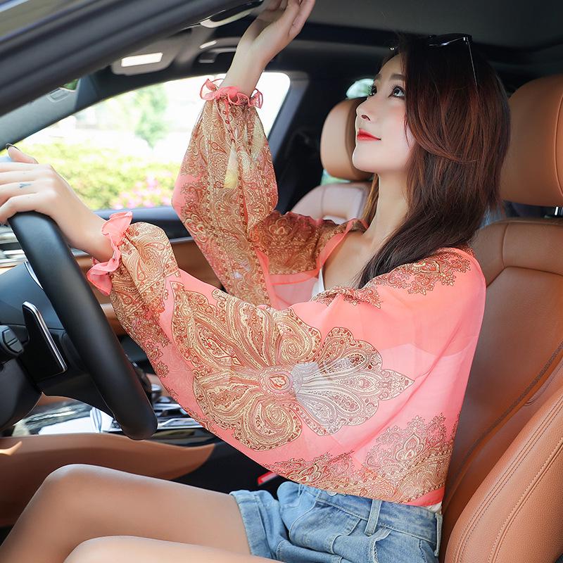 Women's Chiffon Anti-UV Long Sleeve Driving Scarf