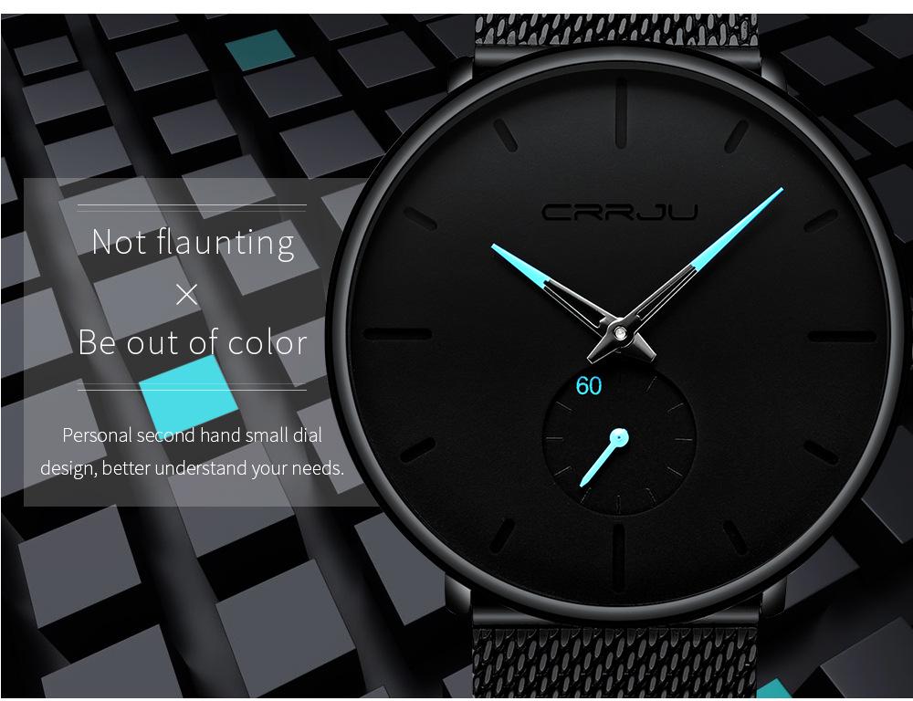 CRRJU 2150 Unisex Wasserdichte Mesh-Band Ausdrucksuhr