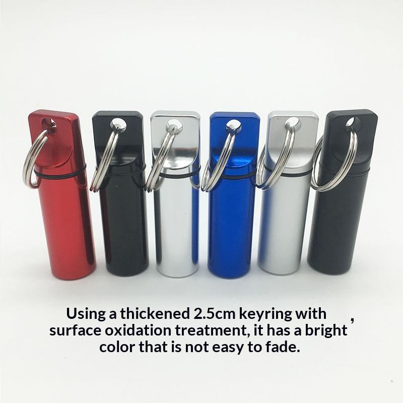 Aluminum Alloy Pill Case Keychain Waterproof Sealed Design Multiple Color Options Perfect For Outdoor Use Daily Pill Storage