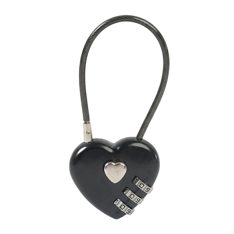 1Pcs Password Code Padlock Heart Style 3 Digit Password Combination Lock Love Password Lock Concentric Lock Padlock