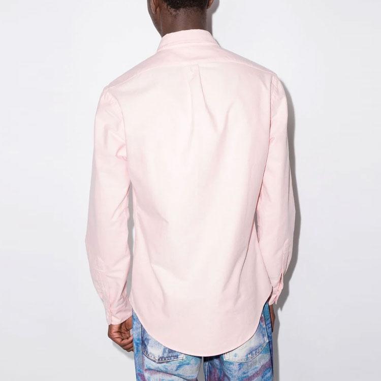 Polo Ralph Lauren Einfarbiges Poloshirt mit Kragen Slim Fit Langarmhemd Herrenhemden Rosa 710549084-008