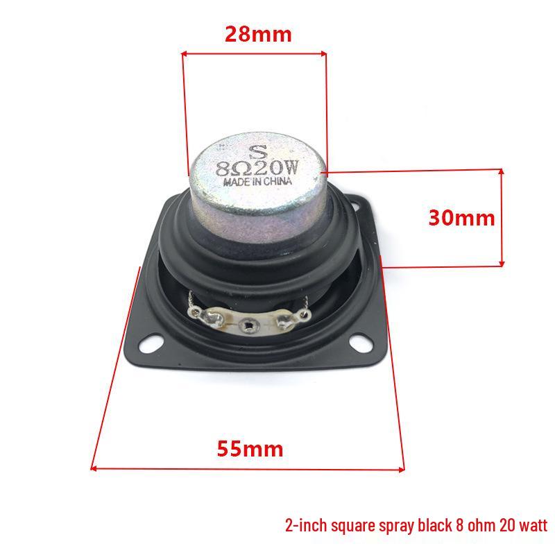 S Brand 2-дюймовий квадратний повнодіапазонний високопотужний низькочастотний динамік 8 Ом 20 Вт з довгохідною звуковою котушкою
