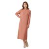 UQQA Long Knit Dress with High Neck and Half Soft and Warm for and Winter Long Cute and Relaxed Pink Women's Zipper, Spring, Autumn, Loungewear,