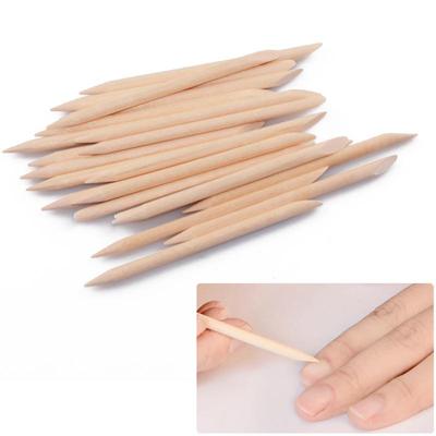 100pcs Nail Art Orange Wood Stick Cuticle Pusher Remover Double Ended Dead Skin Removal Manicure Tool