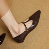Fashion 2025 New Spring Genuine Leather Women Pumps Shoes for Women Fashion Pointed Toe Mary Jane Shoes Women Handmade Low Heels