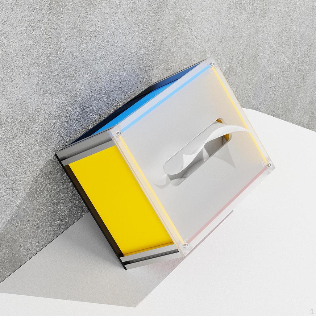 Tissue Box Cover Facial Paper Case Portable Acrylic Holder Napkin Dispenser for Vanity