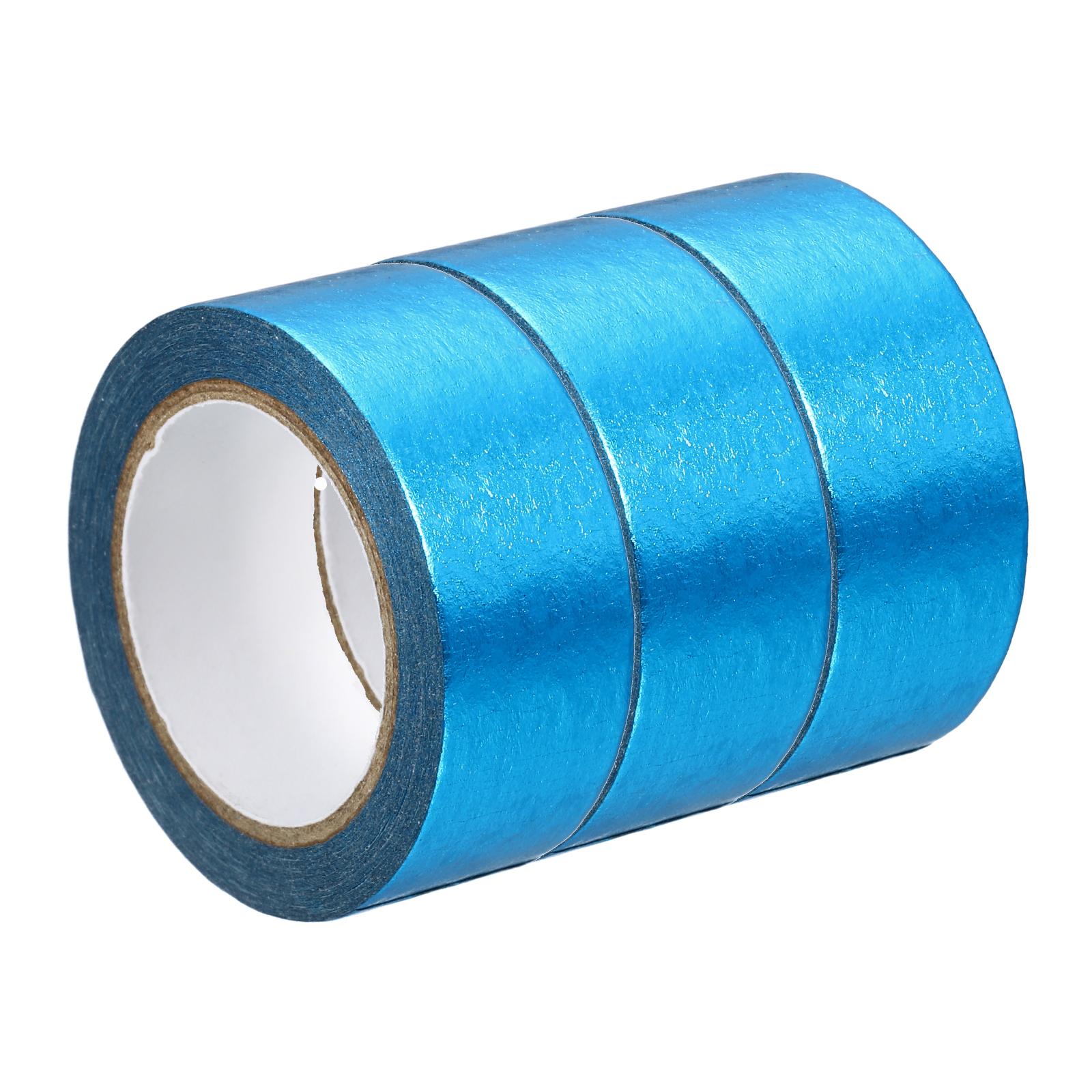 

3 Roll 15mmx5m Metallic Washi Tape Mirror Masking Foil Sticker Self Adhesive Sticker Label Stationery for DIY Art Craft Wrapping світло-синій колір