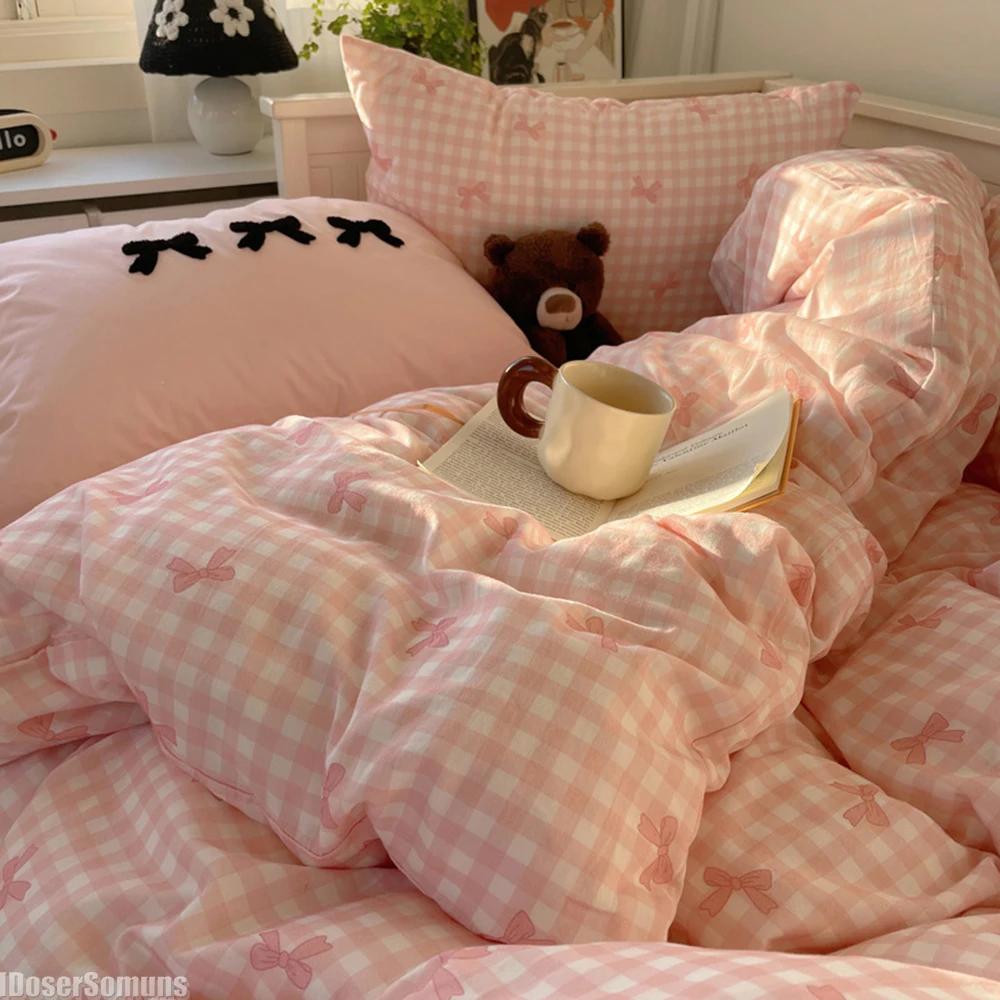 Colorful Bow Heart Pillow Cover Envelop Pillowcase Printing Cotton Cushion Case Bedroom Decorations Room Decor 48x74cm Nordic