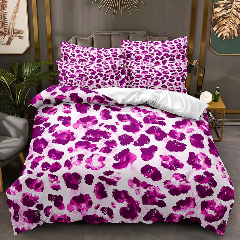 Leopard Print Texture Series Three-Piece Set, Duvet Cover, Grinding Kit Digital Printing