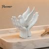 Housewarming Gift 3D Printed Peace Pigeon on Hands Ornament, Minimalist Statue, Decorative Desktop Art Ornament Hand Sculpture with Stable Base