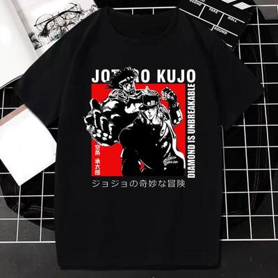 Japanisches Anime JOJO Bizarre Adventure T-Shirt mit Grafikdruck, Unisex, Unisex, modisch, Streetwear, kurzärmelig, Übergröße, T-Shirt, Unisex