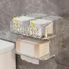 Toilet Paper Holder with Shelf, WallMounted, Waterproof, Multifunctional Organizer 1 Piece
