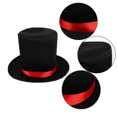 X6HE Black Top Hat Magician Performed Hat Hat Bowler Top Hat