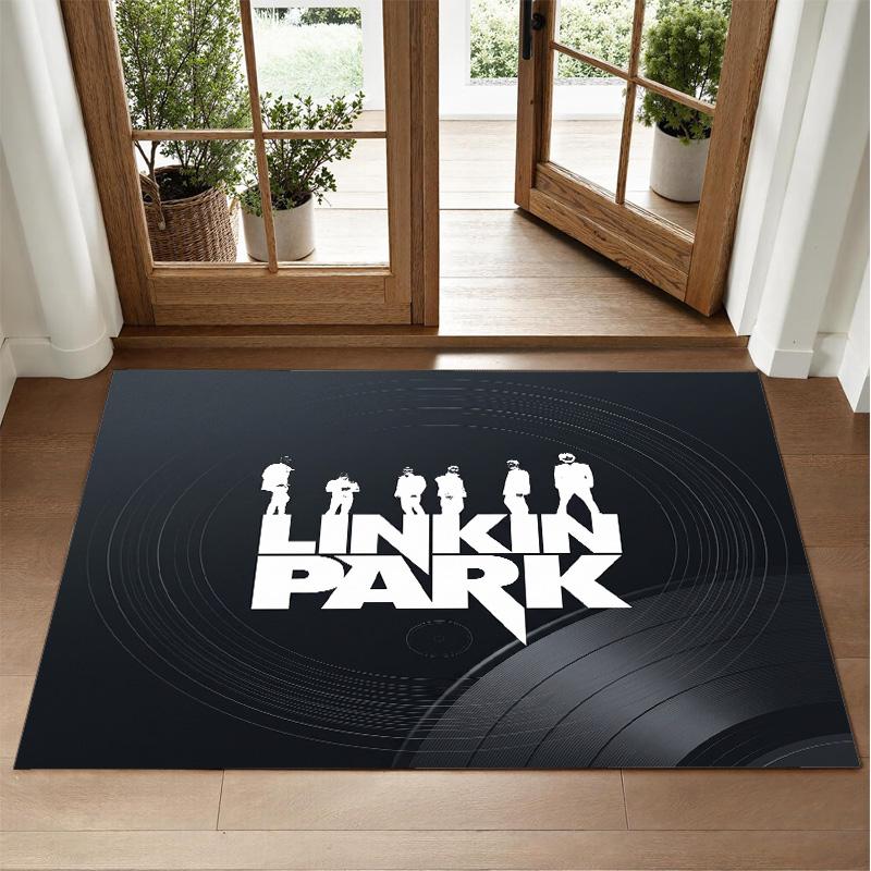 Linkin Park Design Crystal Velvet Rug Soft Decorative Mat for Bedroom Entrance