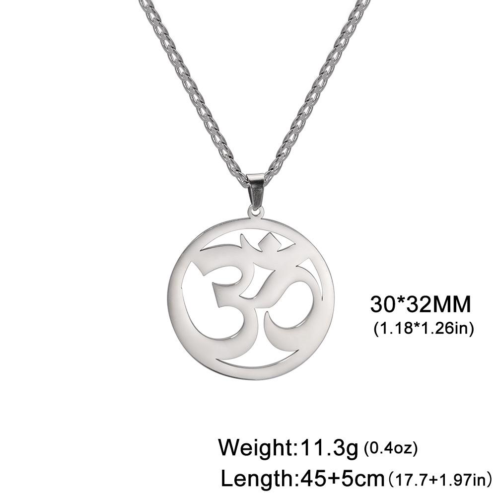 Lotus OM Yoga Pendant Necklace Titanium Steel Women's Jewelry Charm Necklace