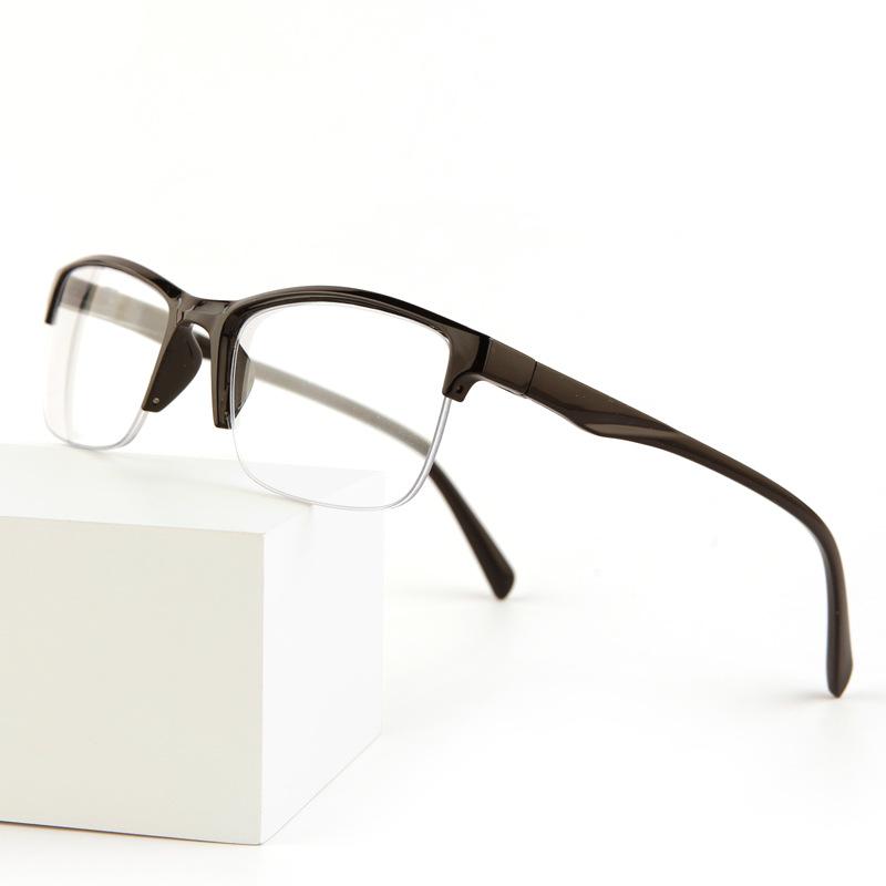 Fashion half frame high definition anti-blue reading glasses men in the elderly classic simple wear comfortable reading glasses
