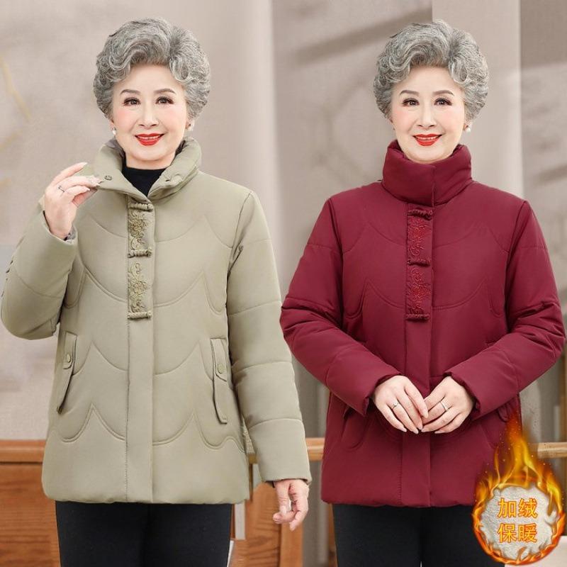 Middle mother winter down cotton-padded jacket short cotton-padded jacket new velvet thickened thermal stand-up collar cotton-padded jacket