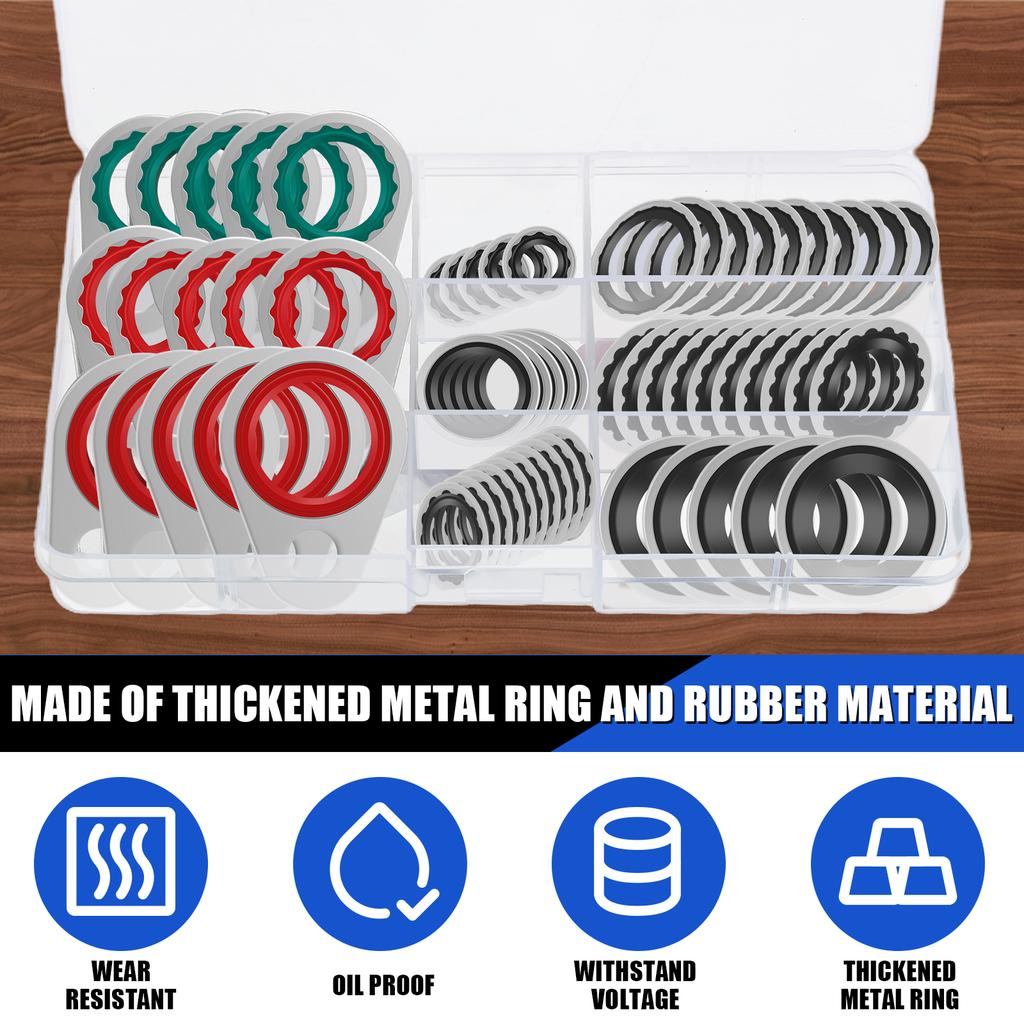 Car A/C O Ring Kit Corrosion Resistant Air Pump Gasket Sealing Air Conditioner Gasket Auto Air Conditioning System Repair Tool