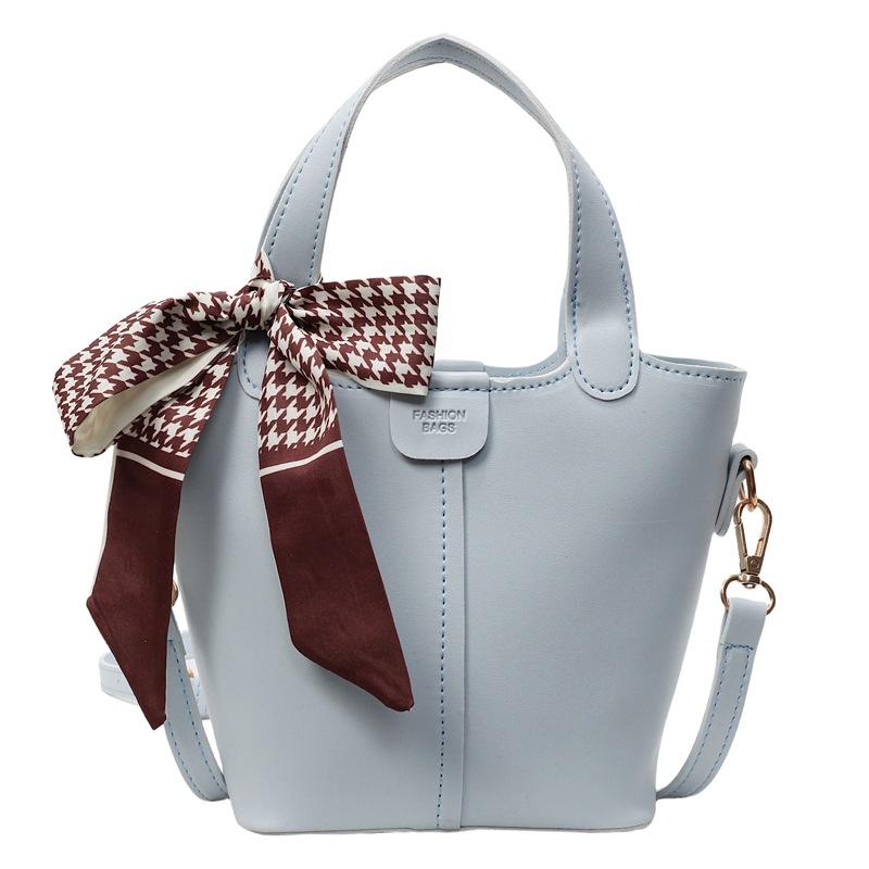 

Premium sense simple and versatile niche handbag women s summer new shoulder crossbody bucket bag синий