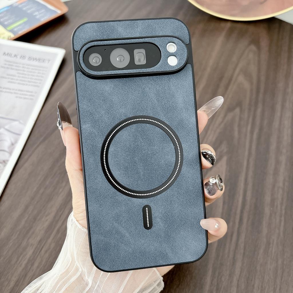 Luxury Magnetic Phone Case for Google Pixel 10 Pro XL Soft TPU Bumper PU Leather Back Cover for Pixel 9 Pro 9A 8A 7 Pro Case