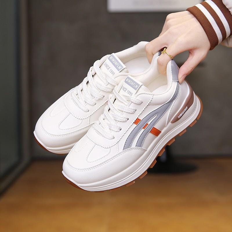Platform women's spring and autumn new versatile sports casual shoes color matching dad shoes little white board shoes