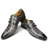Fashion Men's Shoe Fashion Crocodile Printed For Office Wedding Party Handmade by Top Layer Cowhide Leather Comfortable Monk Style Shoes