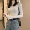 Casual Solid Basic Knitted Blouse Women Elegant Turtleneck Long Sleeve Tunic Auturm Bottoming Pullover Tops  new