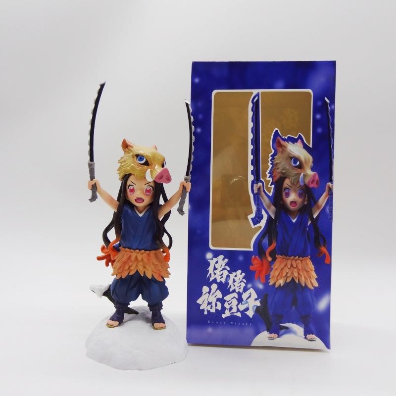 Ghost Slayer Blade Inosuke Pig Head Standing Position, 19.5cm