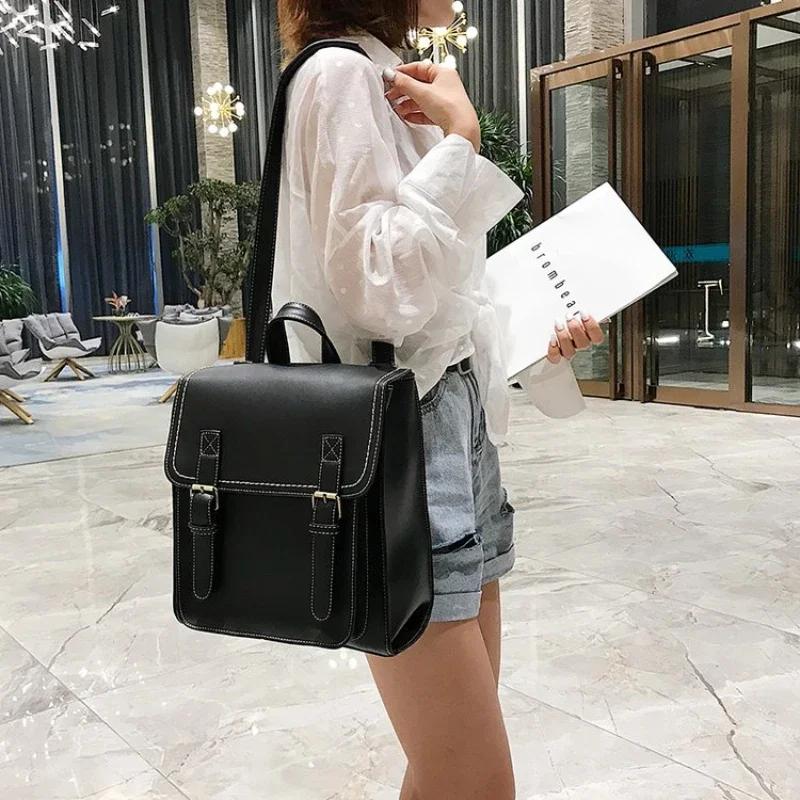 Solid Soft Interior Compartment Backpacks Casual Flap Pocket Bags For Women Lamp Luxury Interior Zipper Pocket Backpacks