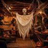 Voice Triggered Scary Prop Halloween Hanging Mummy Decoration with Sounds, 31.5 Inch Activated Creepy Home Ornament Glowing Skull Eyes for Haunted