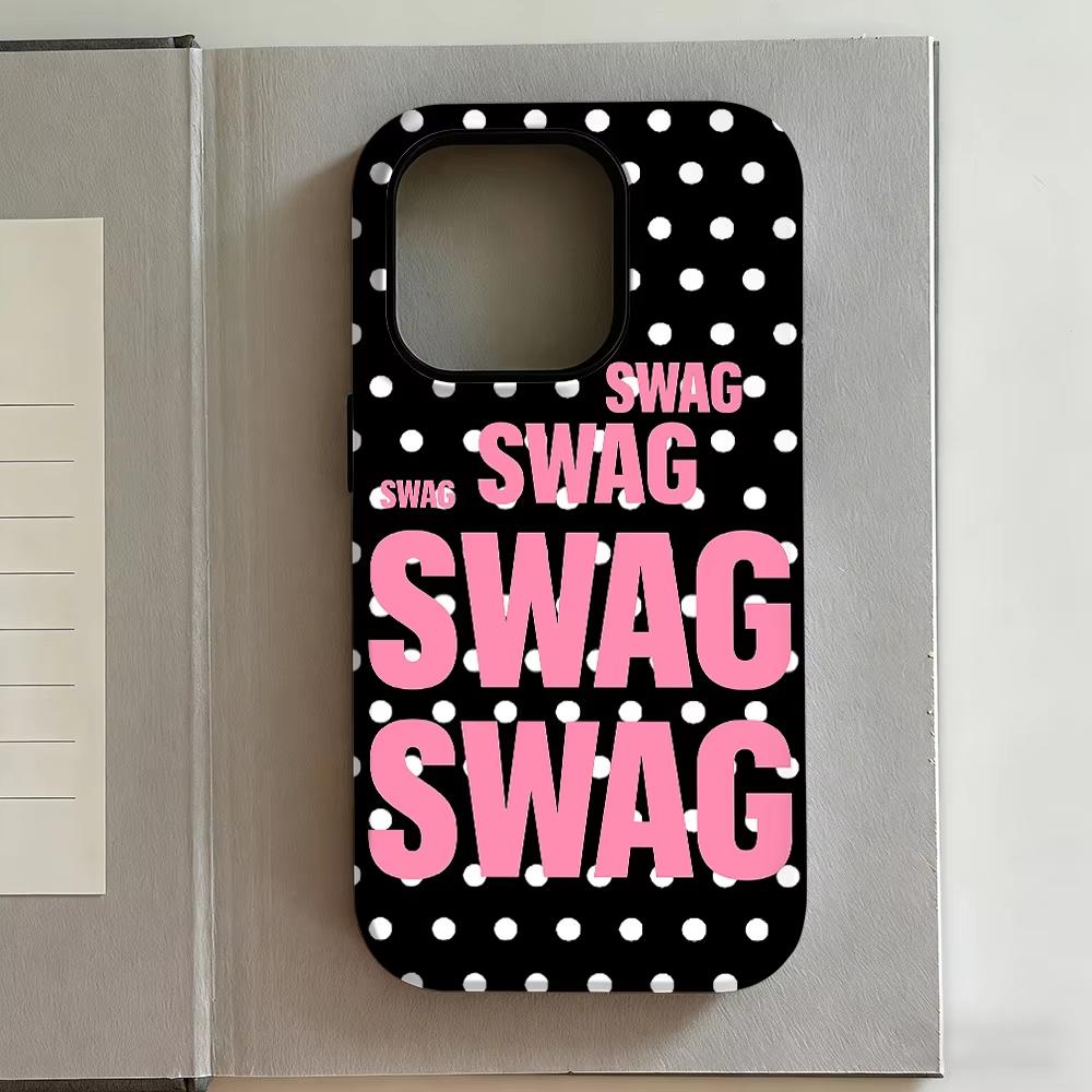 Custodia per Telefono Y2K Lettere SWAG alla Moda Per IPhone 17 Air 16 Pro Max 15 14 Plus 13 12 Mini 11 Pro Cover Posteriore in Silicone Antiurto