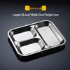 304 Stainless Steel 3-Compartment Canteen Plate