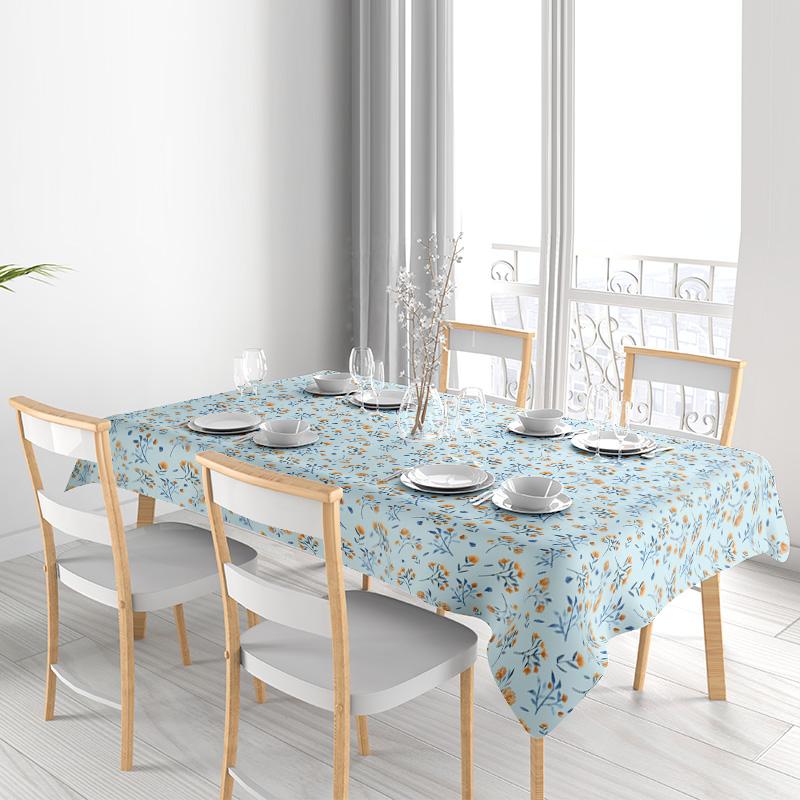 Floral Tablecloth Vintage Blue Washable Table Cover Farmhouse Decor Dining Tablecloths Rectangle Table Cover Rustic Home Party D