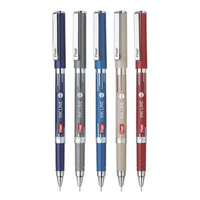 Flair Inkline Ball Pen Pack of 5 | Blue Ink | Lightweight, Refillable, Smooth Writing | School, Office & Home Use