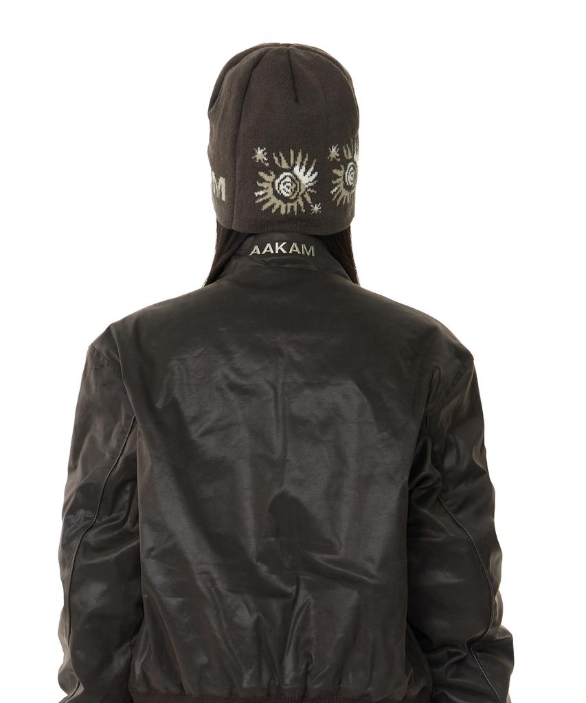 AAKAM Small Sun Jacquard Beanie (Brown)