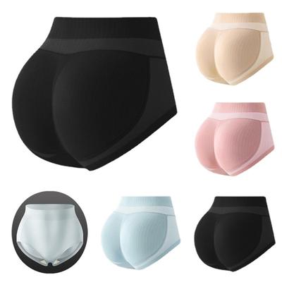 Body Sculpting Buttocks Women's Sponge Cushion Push-Up Panties Peach Hip Lifting Fake Butt Panties Pad Seamless Female Underwear