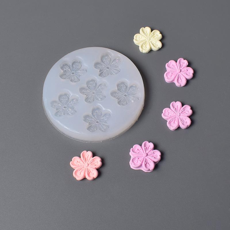 Cherry Blossom Peach Blossom Flower Silicone Mold Diy Handmade Fondant Cake Baking Chocolate Sugar Cake Tool Resin Clay Making