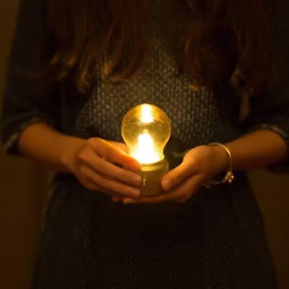 Glass Lampshade Night Light Flame Tip Design Atmosphere Lamp Simple Desk Lamp  Table