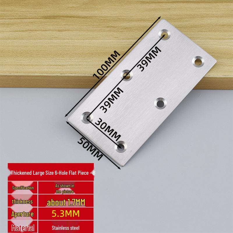 Thick Stainless Steel 90° Angle Bracket for Furniture Fastening