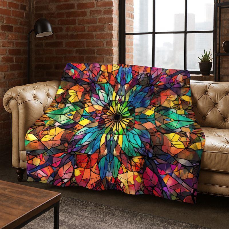 Coperta Magica Fiore Mandala Boemo in Flanella Morbida Calda per Camera da Letto Soggiorno Letto Viaggio Campeggio Picnic Regalo